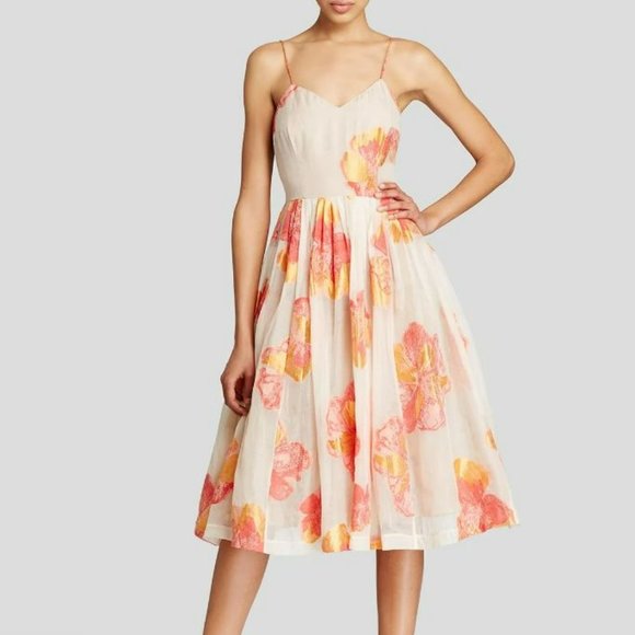 Tracy Reese Dresses & Skirts - Tracy Reese Hibiscus Gossamer Organza Organza Fit & Flare Dress